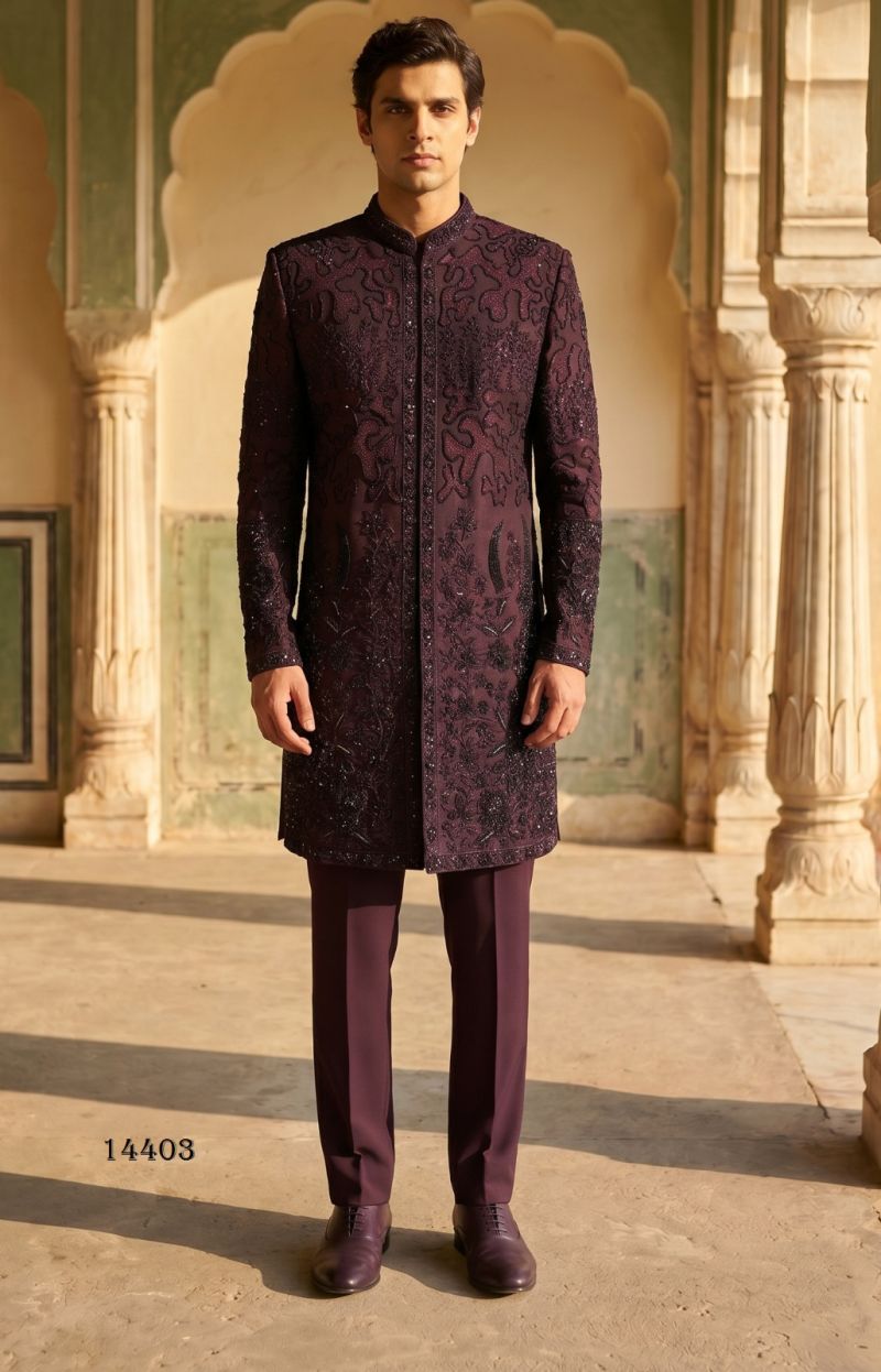 Outluk Vol 144 Armani Embroidered Mens Kurta Pajama With Jacket Set