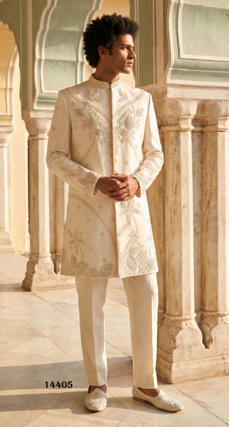 Outluk Vol 144 Armani Embroidered Mens Kurta Pajama With Jacket Set — Singles, Outluk wholesale from Surat — view 9