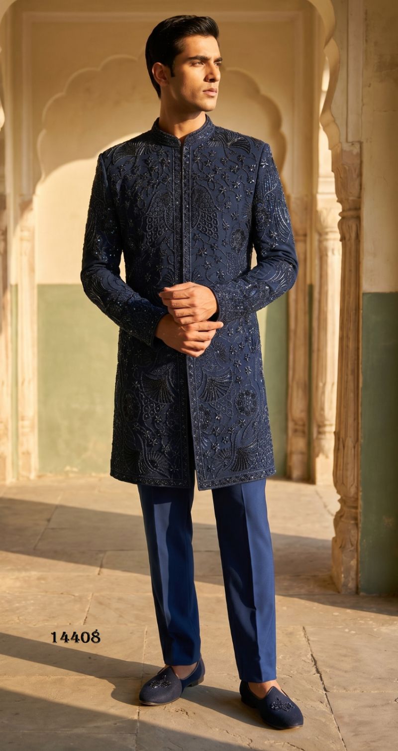 Outluk Vol 144 Armani Embroidered Mens Kurta Pajama With Jacket Set — Singles, Outluk wholesale from Surat — view 6