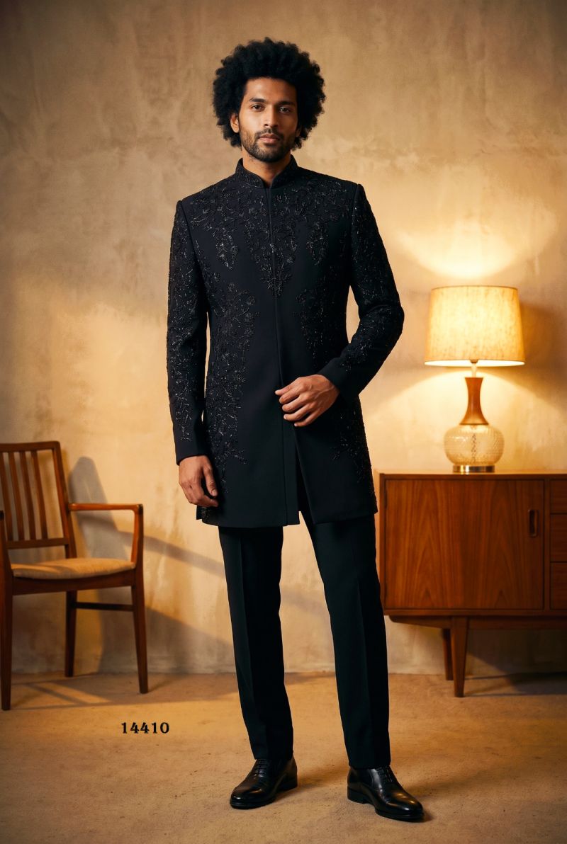 Outluk Vol 144 Armani Embroidered Mens Kurta Pajama With Jacket Set — Singles, Outluk wholesale from Surat — view 4