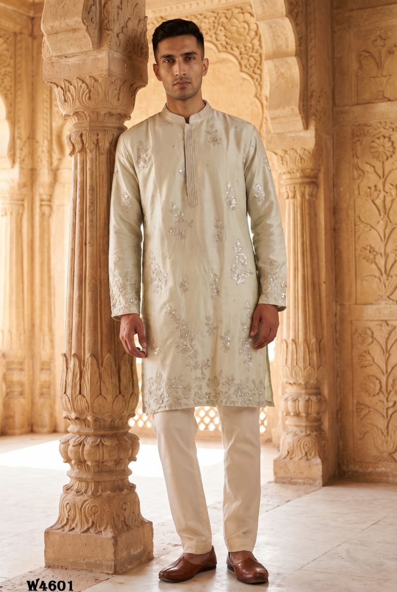 Outluk Wedding 46 Silk Embroidered Pintex Work Kurta With Pajama Catalog — Men's Wear, Outluk wholesale from Surat — view 14