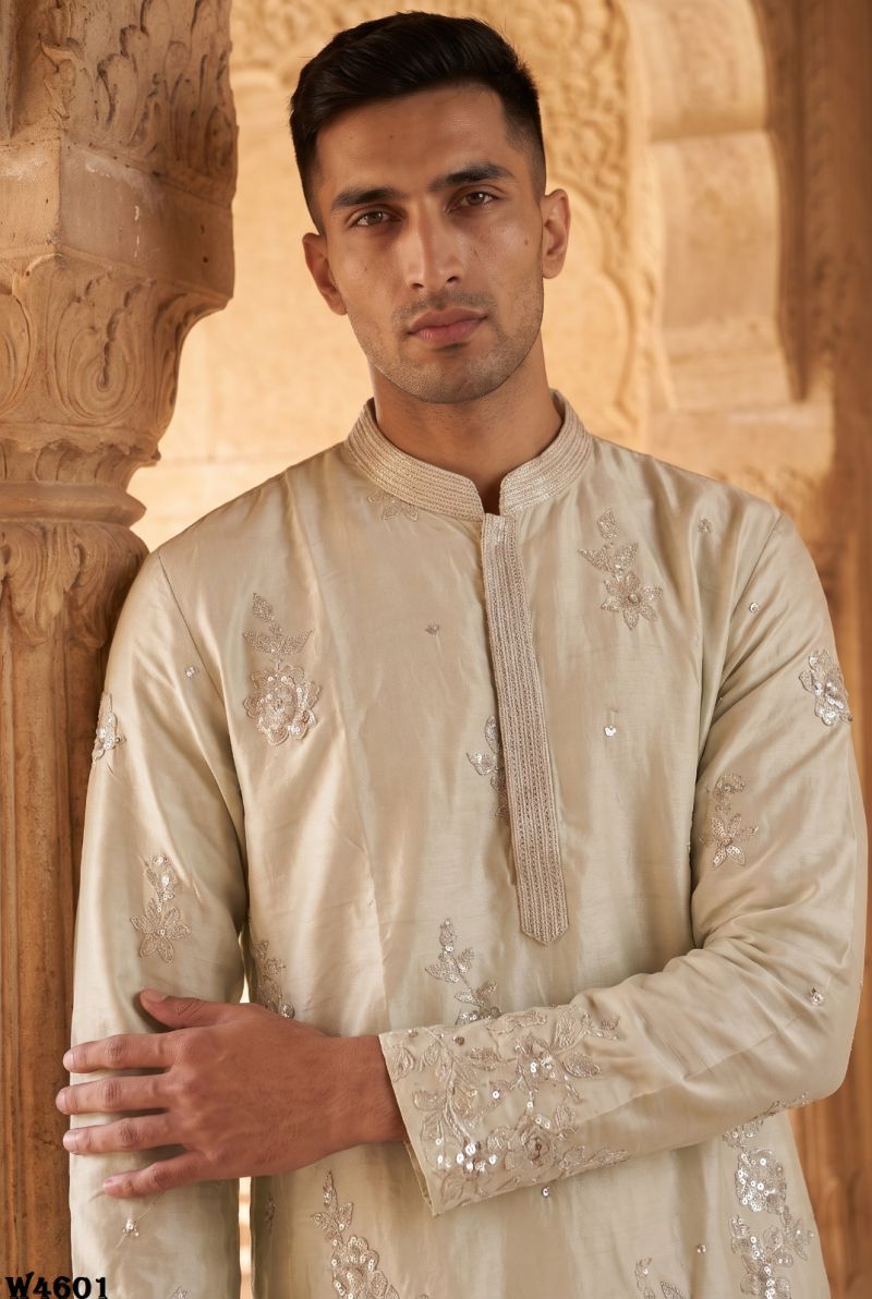 Outluk Wedding 46 Silk Embroidered Pintex Work Kurta With Pajama Catalog — Men's Wear, Outluk wholesale from Surat — view 15