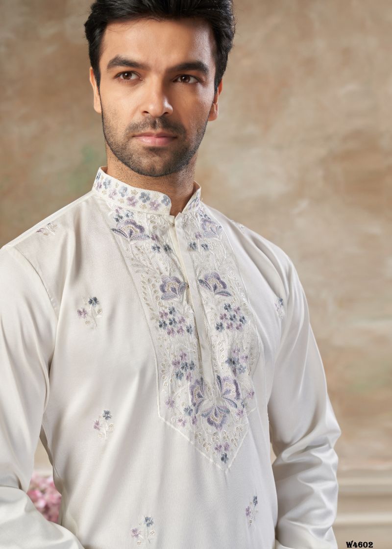 Outluk Wedding 46 Silk Embroidered Pintex Work Kurta With Pajama Catalog — Men's Wear, Outluk wholesale from Surat — view 16