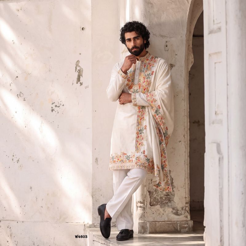 Outluk Wedding 46 Silk Embroidered Pintex Work Kurta With Pajama Catalog — Men's Wear, Outluk wholesale from Surat — view 17