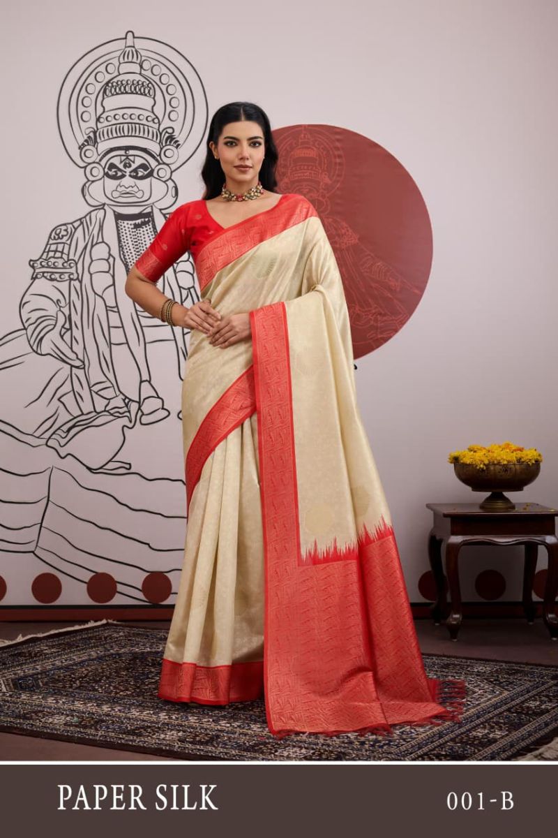 Rajtex Paper Silk Vol 1 Paper Silk Handloom Weaving Saree — Wholesale Sarees, rajtex wholesale from Surat — view 6