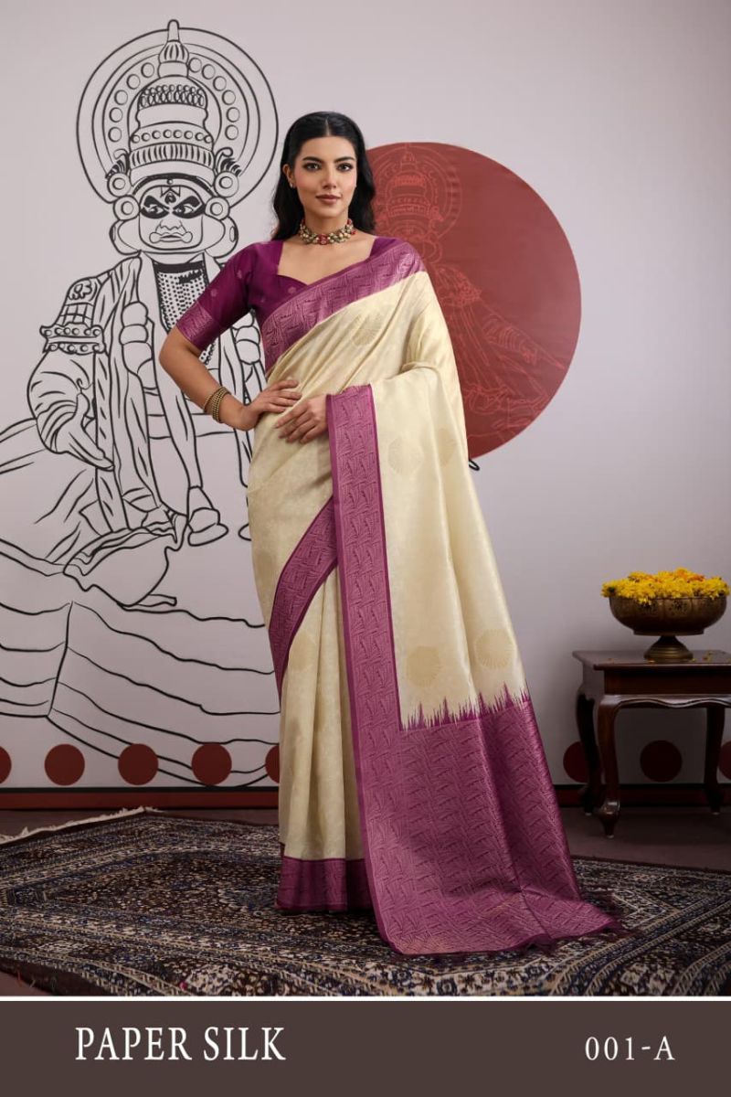 Rajtex Paper Silk Vol 1 Paper Silk Handloom Weaving Saree — Wholesale Sarees, rajtex wholesale from Surat — view 5