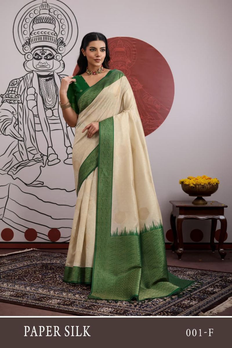 Rajtex Paper Silk Vol 1 Paper Silk Handloom Weaving Saree — Wholesale Sarees, rajtex wholesale from Surat — view 4