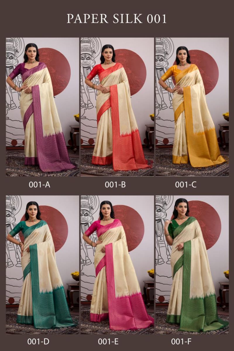 Rajtex Paper Silk Vol 1 Paper Silk Handloom Weaving Saree — Wholesale Sarees, rajtex wholesale from Surat — view 7