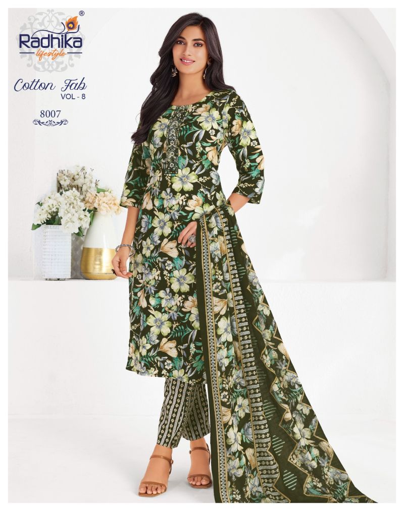 Radhika Cotton Fab Vol 8 Cotton Printed Kurti With Bottom Catalog — Wholesale Cotton Kurti Pant Set, Vardan Ethnic wholesale from Surat — view 2