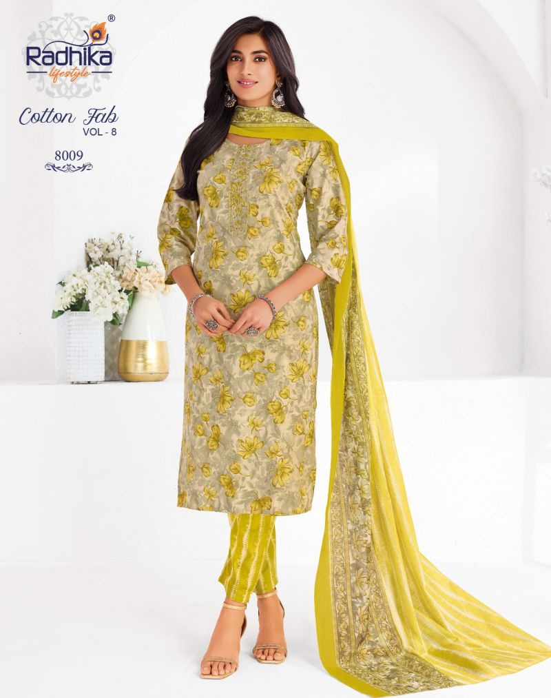 Radhika Cotton Fab Vol 8 Cotton Printed Kurti With Bottom Catalog — Wholesale Cotton Kurti Pant Set, Vardan Ethnic wholesale from Surat — view 12