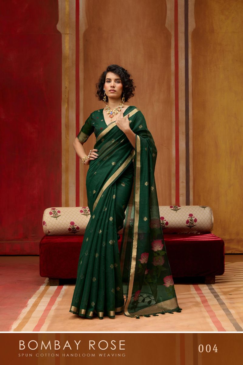 Rajtex Bombay Rose Munga Cotton Handloom Saree Catalog — Wholesale Sarees, rajtex wholesale from Surat — view 7