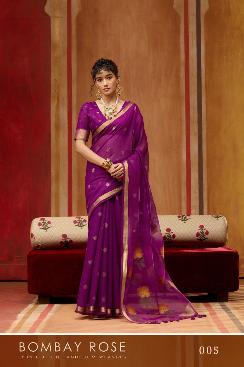 Rajtex Bombay Rose Munga Cotton Handloom Saree Catalog — Wholesale Sarees, rajtex wholesale from Surat — view 6