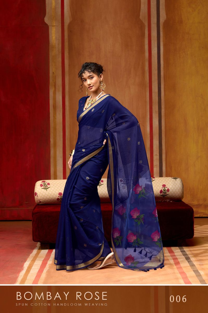 Rajtex Bombay Rose Munga Cotton Handloom Saree Catalog — Wholesale Sarees, rajtex wholesale from Surat — view 5