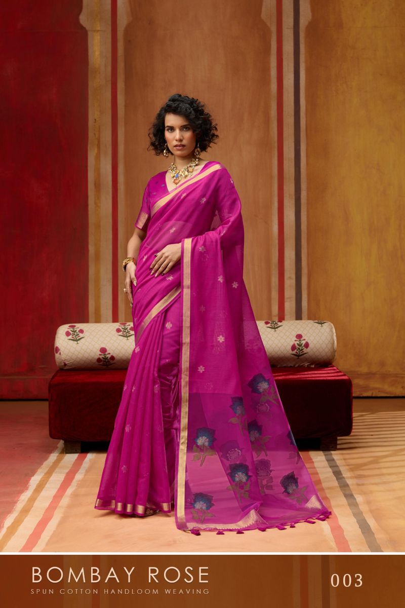 Rajtex Bombay Rose Munga Cotton Handloom Saree Catalog — Wholesale Sarees, rajtex wholesale from Surat — view 4
