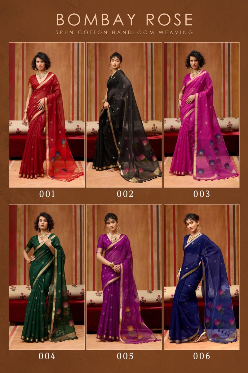 Rajtex Bombay Rose Munga Cotton Handloom Saree Catalog — Wholesale Sarees, rajtex wholesale from Surat — view 3