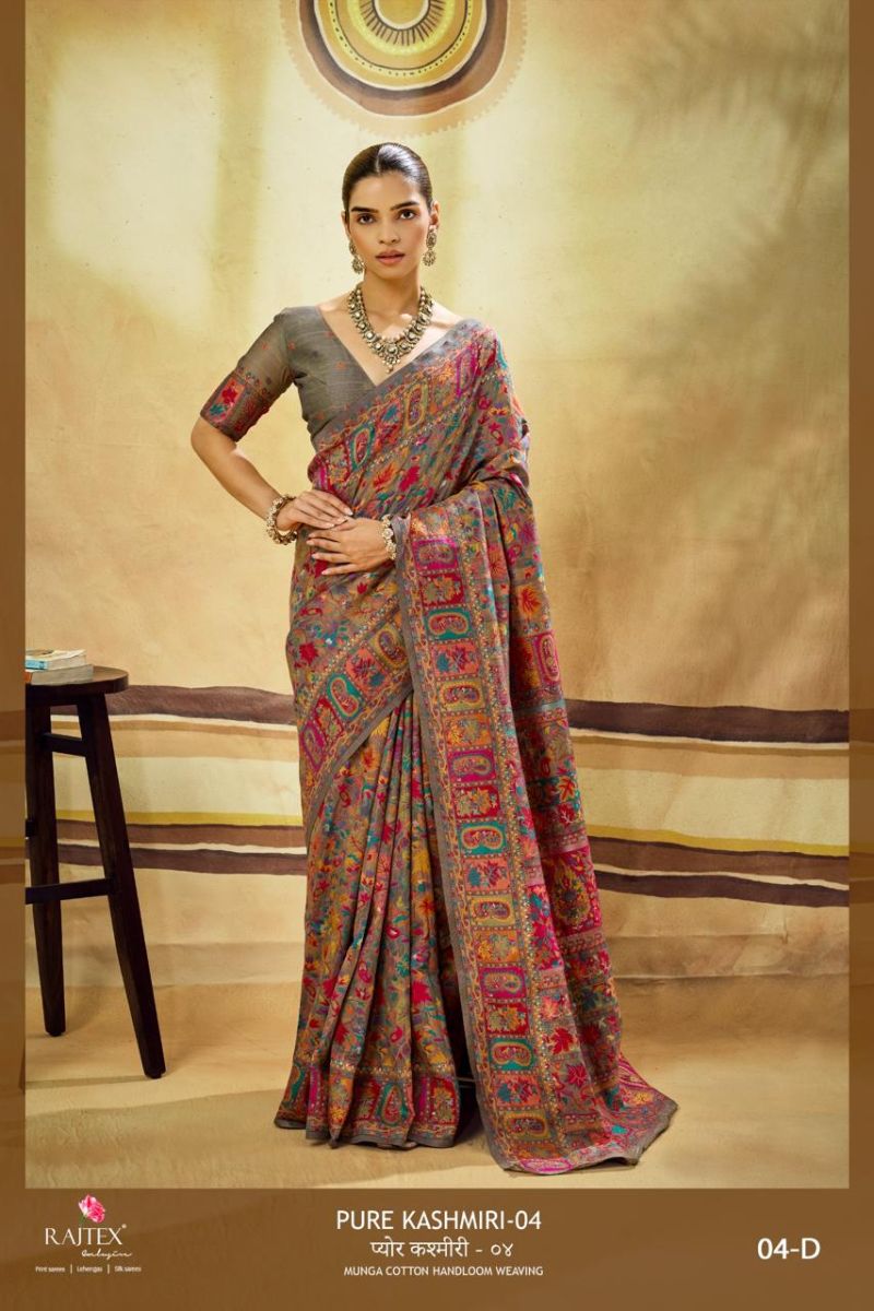 Rajtex Pure Kashmiri Vol 4 Cotton Pashmina Weaving Saree