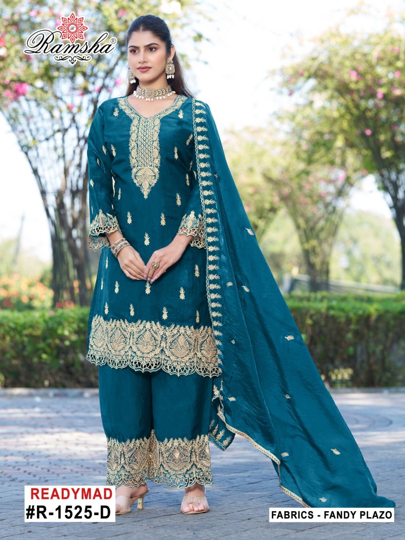 Ramsha R 1525 A To D Fandy Jari Work Salwar Kameez Catalog — Wholesale Kurti With Bottom Dupatta, Vardan Ethnic wholesale from Surat — view 3