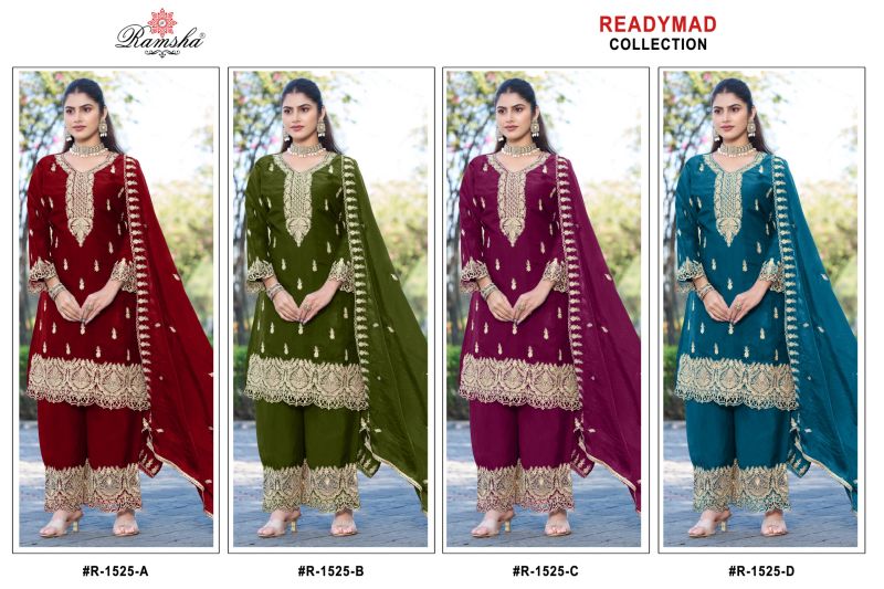 Ramsha R 1525 A To D Fandy Jari Work Salwar Kameez Catalog — Wholesale Kurti With Bottom Dupatta, Vardan Ethnic wholesale from Surat — view 2