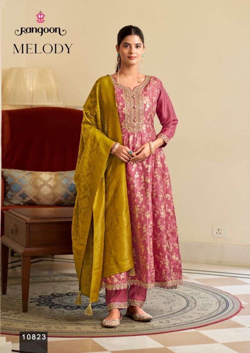 Rangoon Melody Russion Jacquard Khali Work Salwar Kameez Dress Material — Wholesale Kurtis, Rangoon wholesale from Surat — view 3