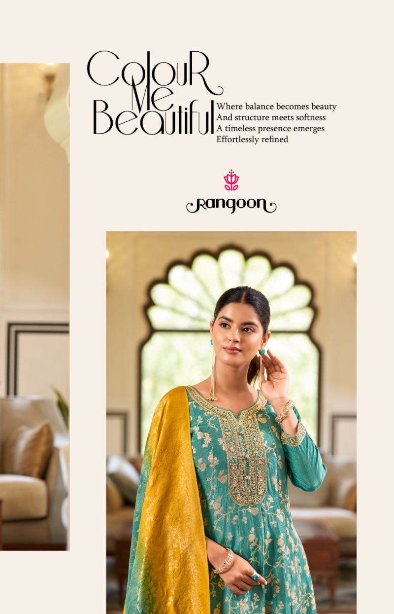 Rangoon Melody Russion Jacquard Khali Work Salwar Kameez — Wholesale Salwar Suits, Vardan Ethnic wholesale from Surat — view 4