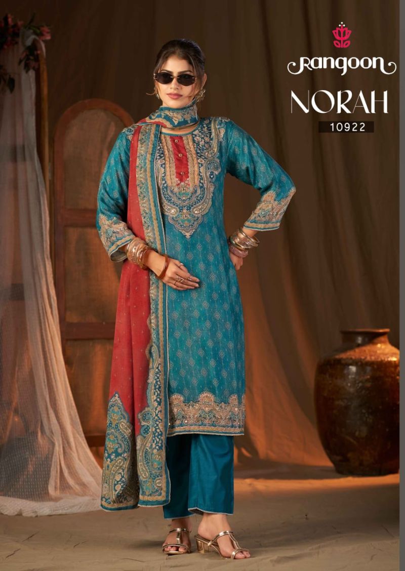 Rangoon Norah Muslin Digital Printed Kurti With Bottom Dupatta Set — Wholesale Readymade Suit, MPA wholesale from Surat — view 4
