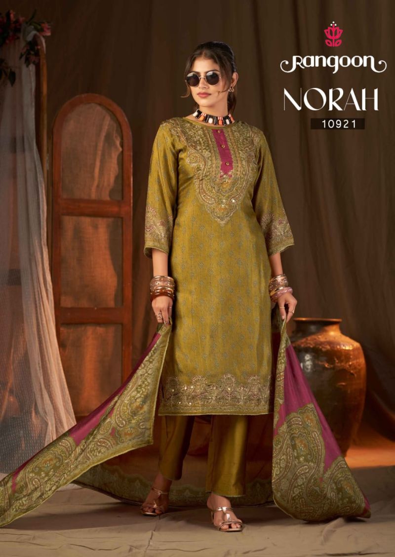 Rangoon Norah Muslin Digital Printed Kurti With Bottom Dupatta Set — Wholesale Readymade Suit, MPA wholesale from Surat — view 3