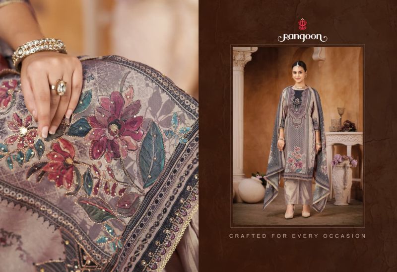 Rangoon Shahin Muslin Digital Printed Swaroyski Work Salwar Kameez Catalog — Wholesale Salwar Suits, Rangoon wholesale from Surat — view 3