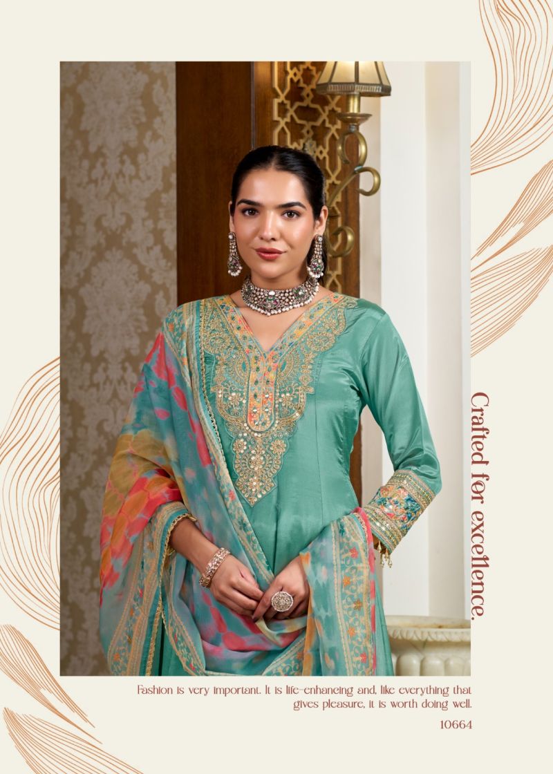 Rangoon Sneha Ho Embroidered Flair Kurti With Bottom Dupatta Set — Wholesale Salwar Suits, Vardan Ethnic wholesale from Surat — view 6