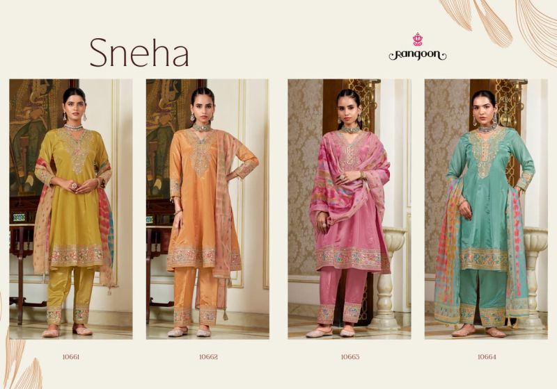 Rangoon Sneha Ho Embroidered Flair Kurti With Bottom Dupatta Set — Wholesale Salwar Suits, Vardan Ethnic wholesale from Surat — view 7