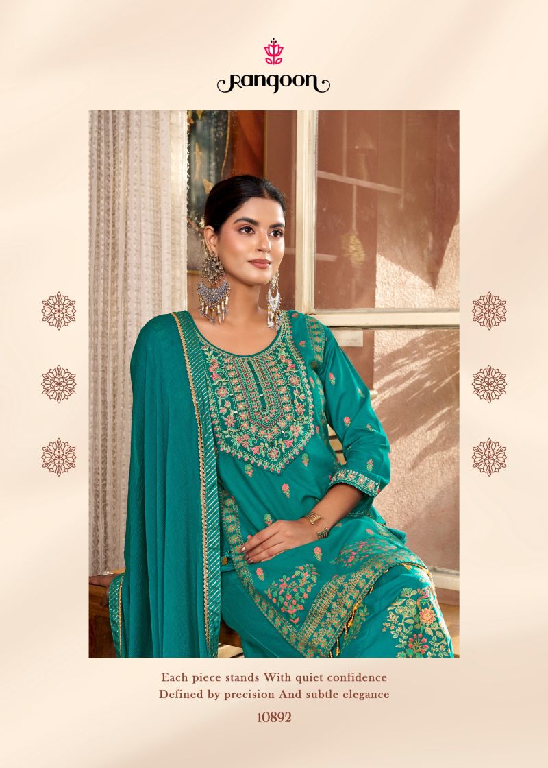 Rangoon Vriti Rayon Printed Khatli Handworked Salwar Kameez Catalog — Wholesale Readymade Suit, Vardan Ethnic wholesale from Surat — view 8