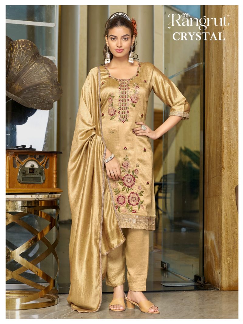 Rangrut Crystal Vichitra Embroidered Salwar Kameez Catalog — Wholesale Readymade Suit, MPA wholesale from Surat — view 8