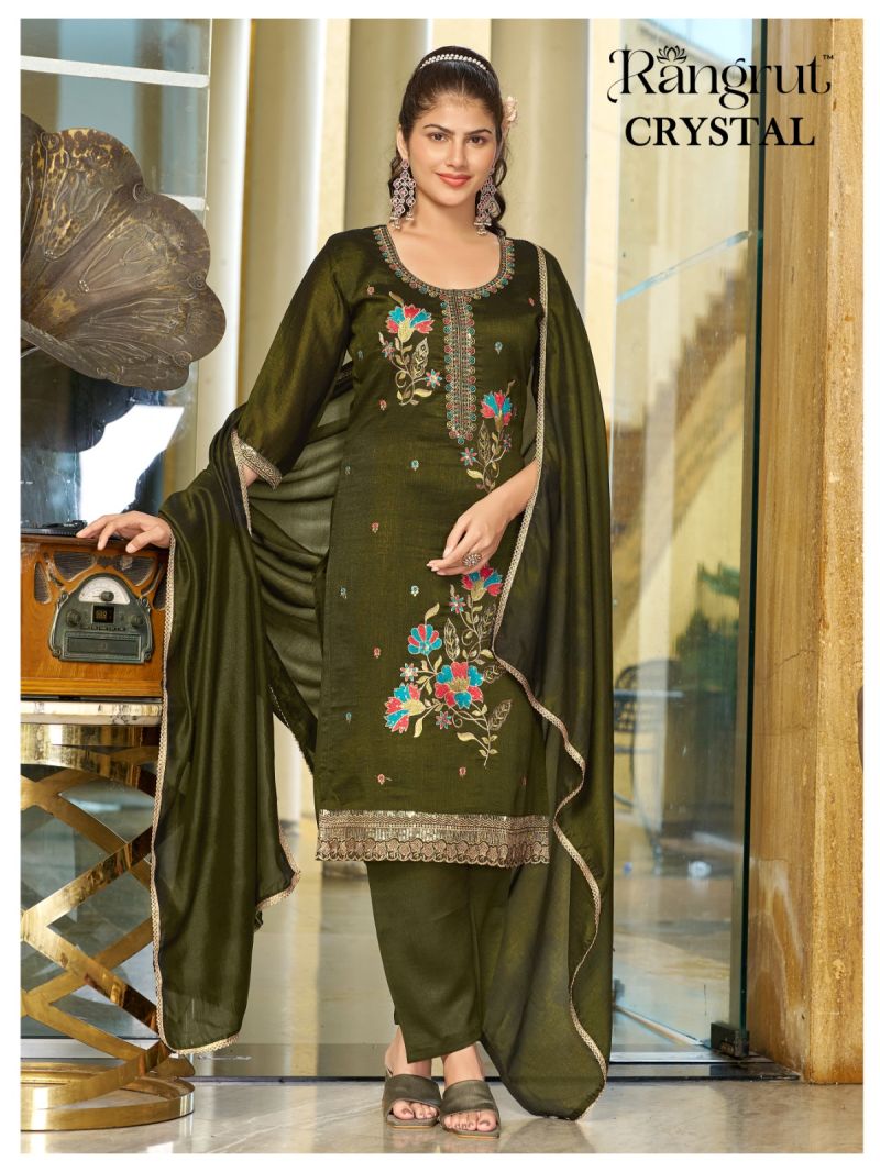 Rangrut Crystal Vichitra Embroidered Salwar Kameez Catalog — Wholesale Readymade Suit, MPA wholesale from Surat — view 7