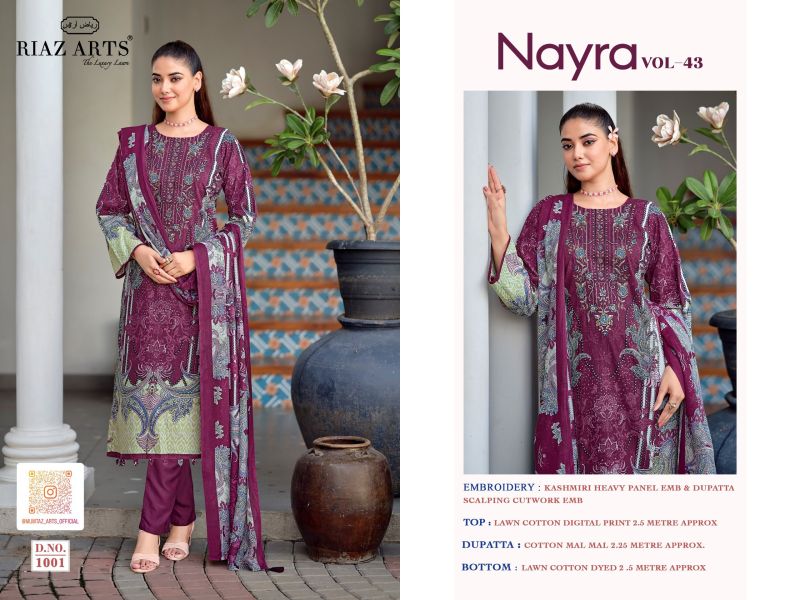 Riaz Arts Nayra Vol 43 Cotton Digital Printed Dress Material Catalog — Cotton Dress Material, Vardan Ethnic wholesale from Surat — view 3
