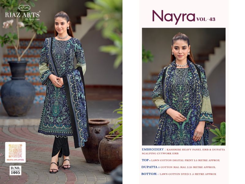 Riaz Arts Nayra Vol 43 Cotton Digital Printed Dress Material Catalog — Cotton Dress Material, Vardan Ethnic wholesale from Surat — view 5