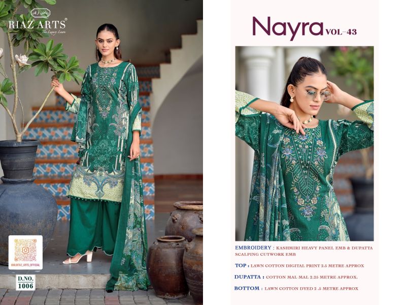 Riaz Arts Nayra Vol 43 Cotton Digital Printed Dress Material Catalog — Cotton Dress Material, Vardan Ethnic wholesale from Surat — view 6