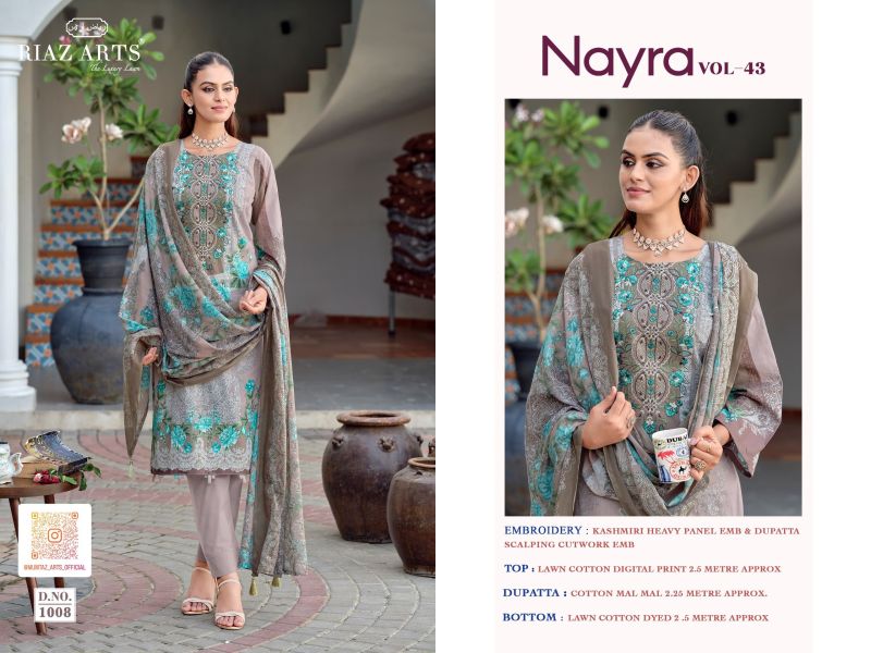 Riaz Arts Nayra Vol 43 Cotton Digital Printed Dress Material Catalog — Cotton Dress Material, Vardan Ethnic wholesale from Surat — view 8