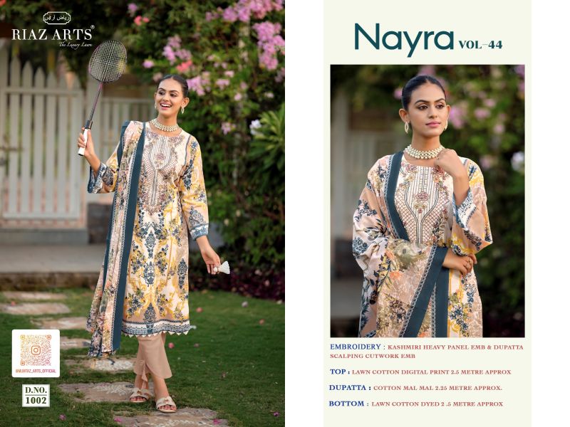 Riaz Arts Nayra Vol 44 Cotton Digital Printed Dress Material Catalog — Cotton Dress Material, Vardan Ethnic wholesale from Surat — view 3