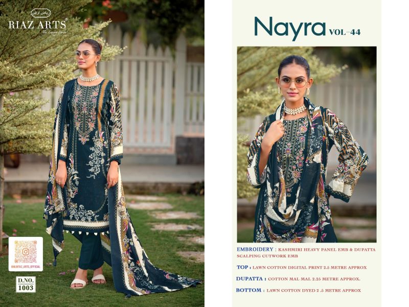 Riaz Arts Nayra Vol 44 Cotton Digital Printed Dress Material Catalog — Cotton Dress Material, Vardan Ethnic wholesale from Surat — view 4