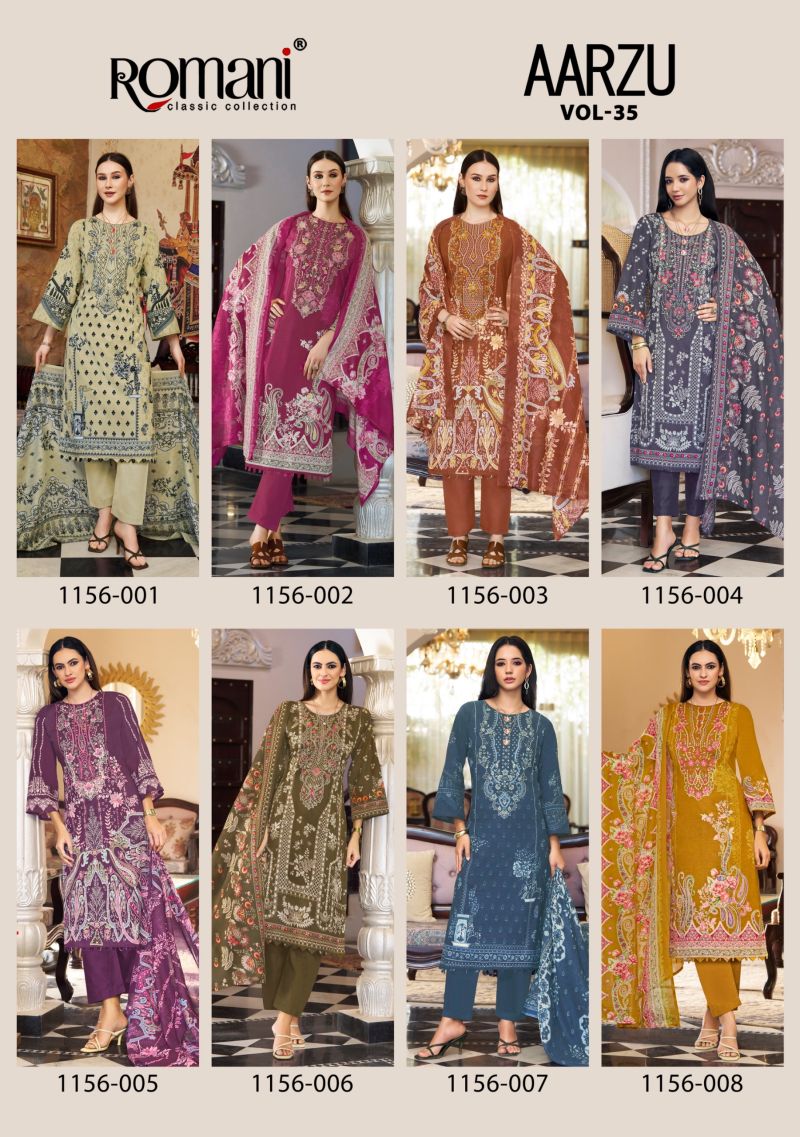 Romani Aarzu Vol 35 Soft Cotton Digital Printed Dress Material Catalog — Wholesale Dress Material, Romani wholesale from Surat — view 11