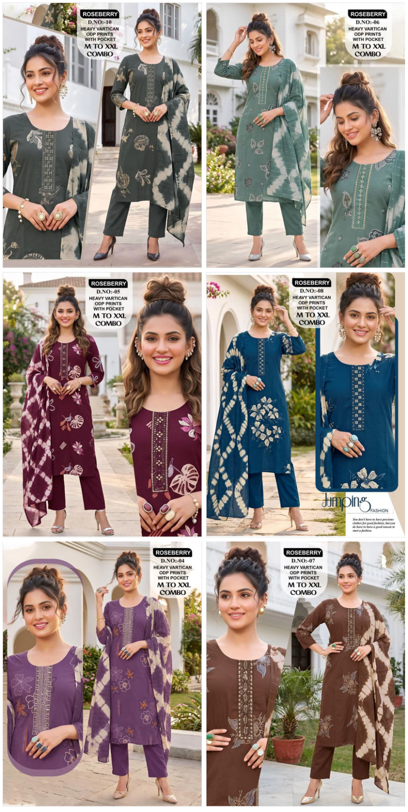 Roseberry Combo Vertican Embroidery Worked Kurti Set Catalog — Wholesale Dress Material, Vardan Ethnic wholesale from Surat — view 10