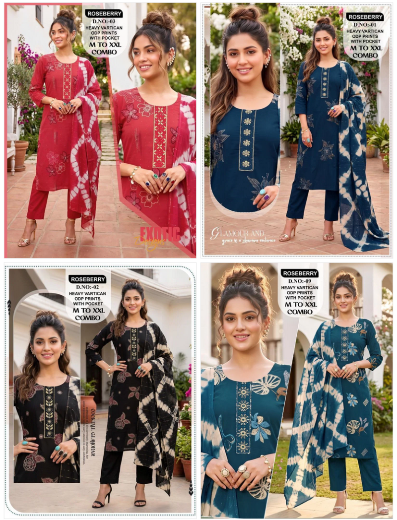 Roseberry Combo Vertican Embroidery Worked Kurti Set Catalog — Wholesale Dress Material, Vardan Ethnic wholesale from Surat — view 11