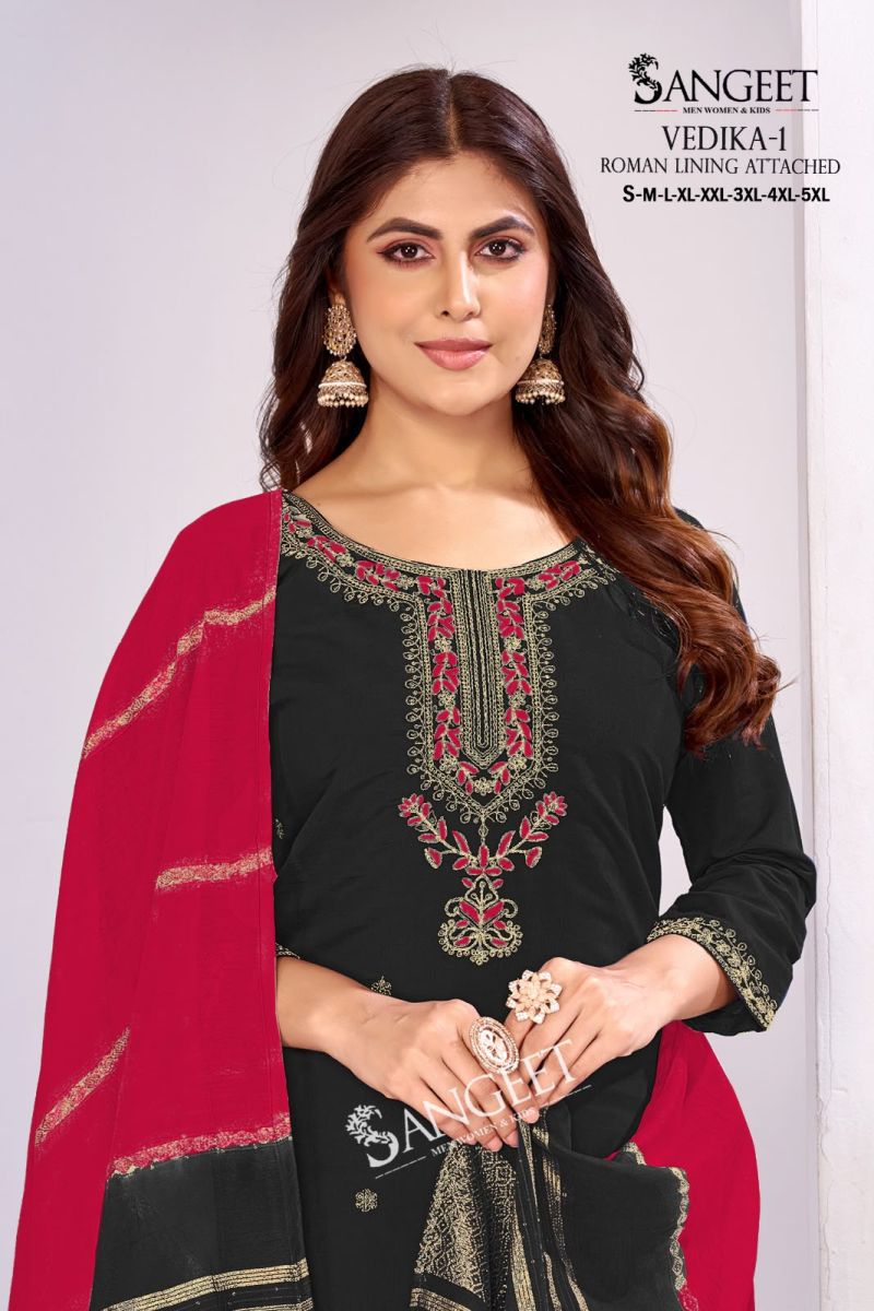 Sangeet Vedika Vol 1 Roman Silk Embroidered Kurti With Bottom Dupatta Set — Wholesale Readymade Suit, MPA wholesale from Surat — view 14