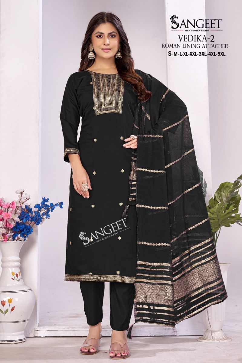 Sangeet Vedika Vol 2 Roman Silk Sequence Worked Kurti Set Catalog — Wholesale Kurtis, Vardan Ethnic wholesale from Surat — view 3