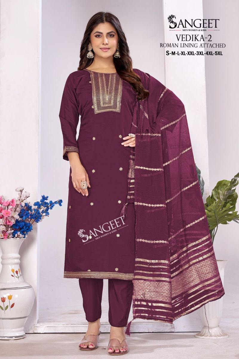 Sangeet Vedika Vol 2 Roman Silk Sequence Worked Kurti Set Catalog — Wholesale Kurtis, Vardan Ethnic wholesale from Surat — view 4