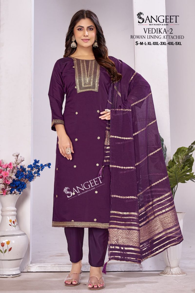 Sangeet Vedika Vol 2 Roman Silk Sequence Worked Kurti Set Catalog — Wholesale Kurtis, Vardan Ethnic wholesale from Surat — view 5