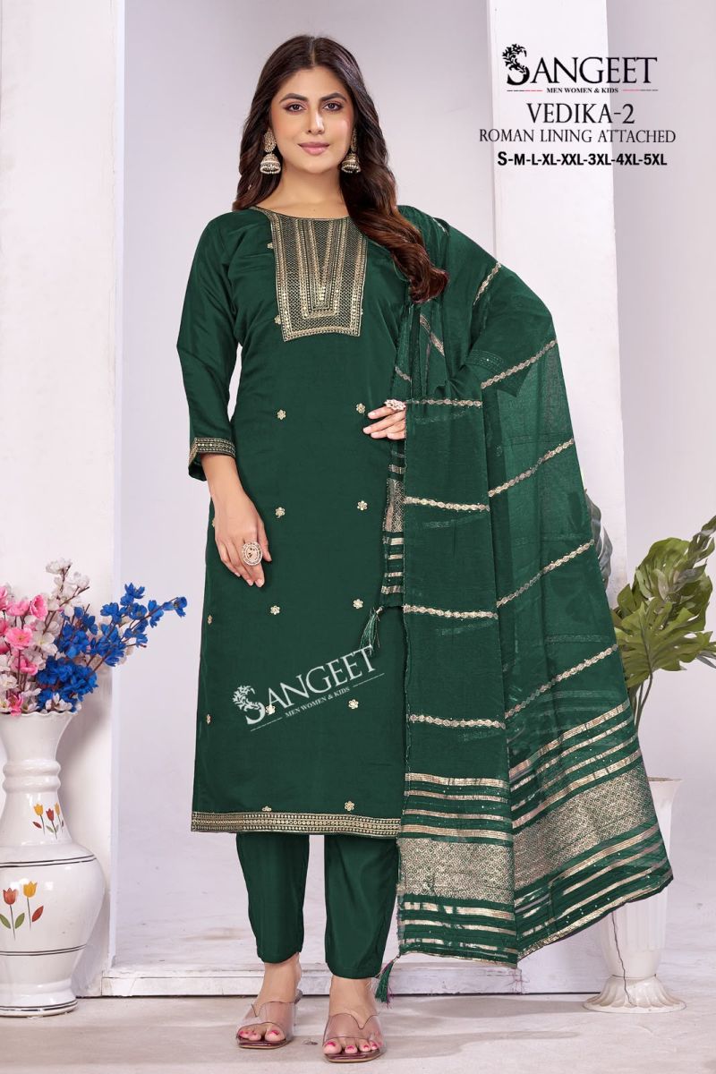 Sangeet Vedika Vol 2 Roman Silk Sequence Worked Kurti Set Catalog — Wholesale Kurtis, Vardan Ethnic wholesale from Surat — view 6
