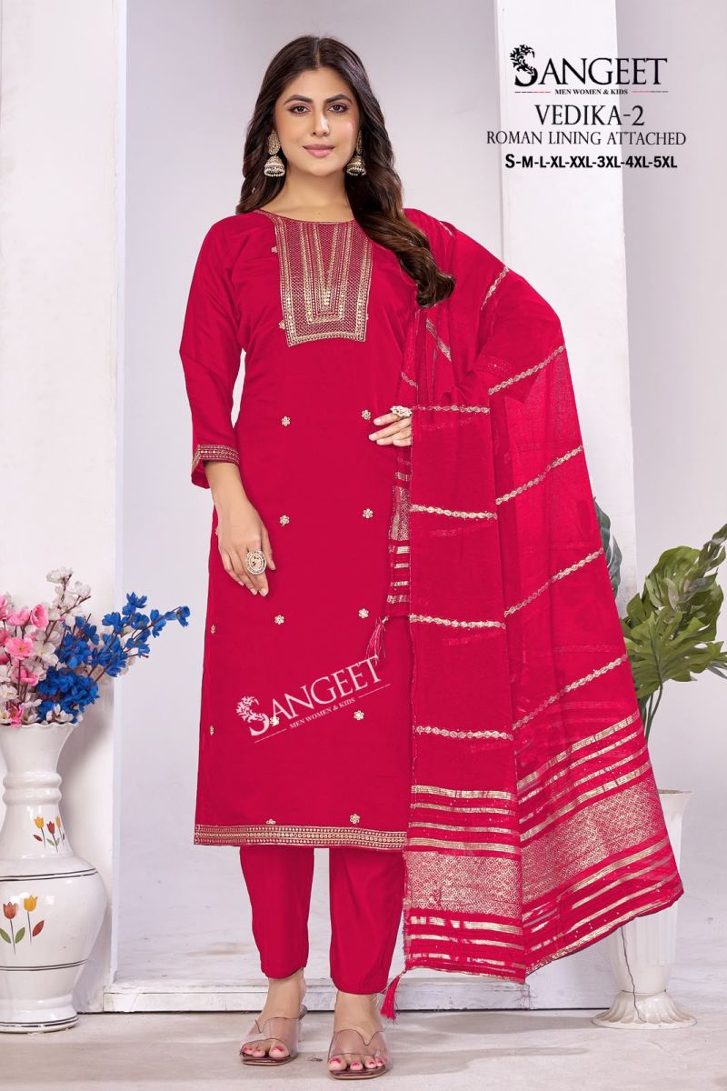 Sangeet Vedika Vol 2 Roman Silk Sequence Worked Kurti Set Catalog — Wholesale Kurtis, Vardan Ethnic wholesale from Surat — view 7