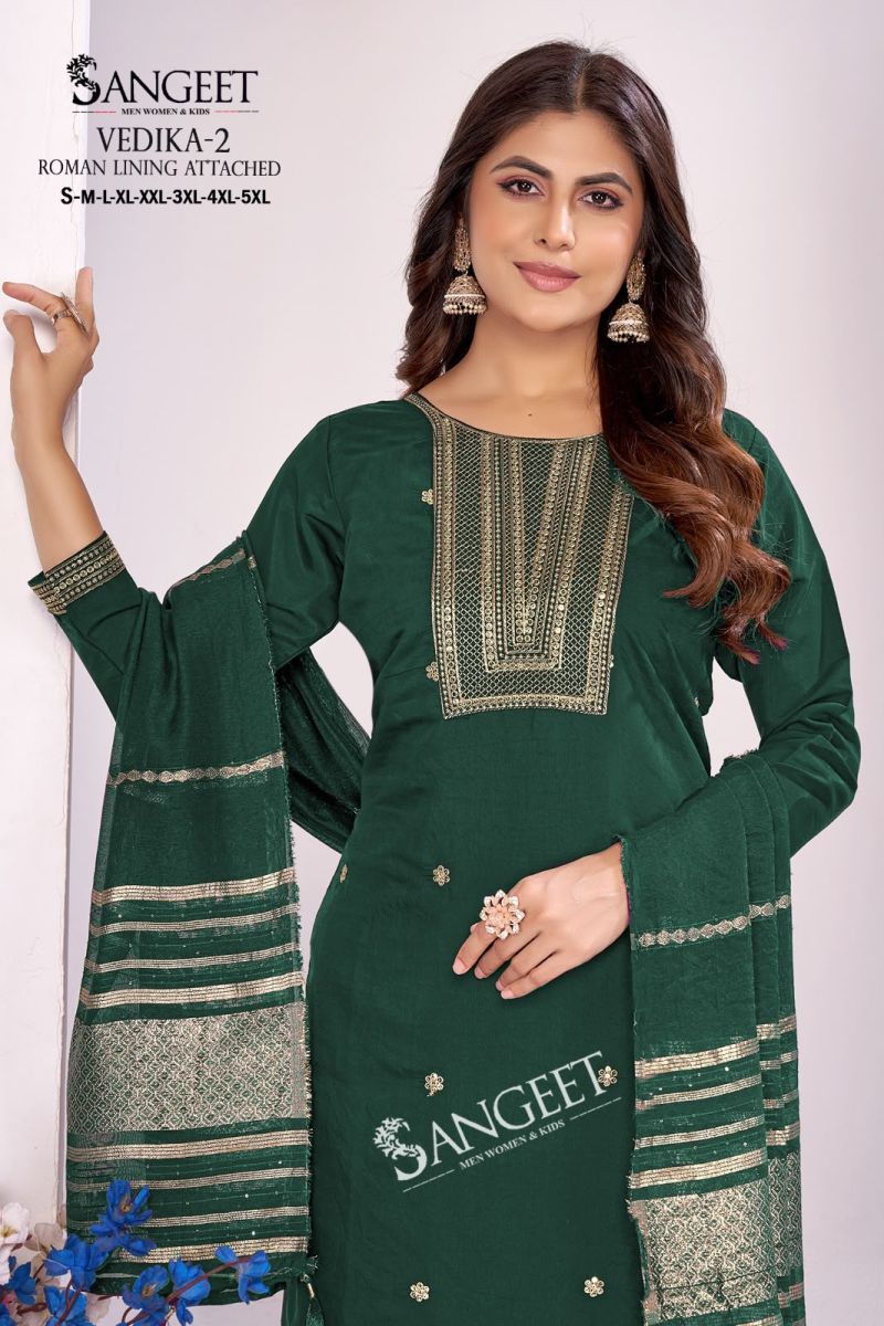 Sangeet Vedika Vol 2 Roman Silk Sequence Worked Kurti Set Catalog — Wholesale Kurtis, Vardan Ethnic wholesale from Surat — view 10