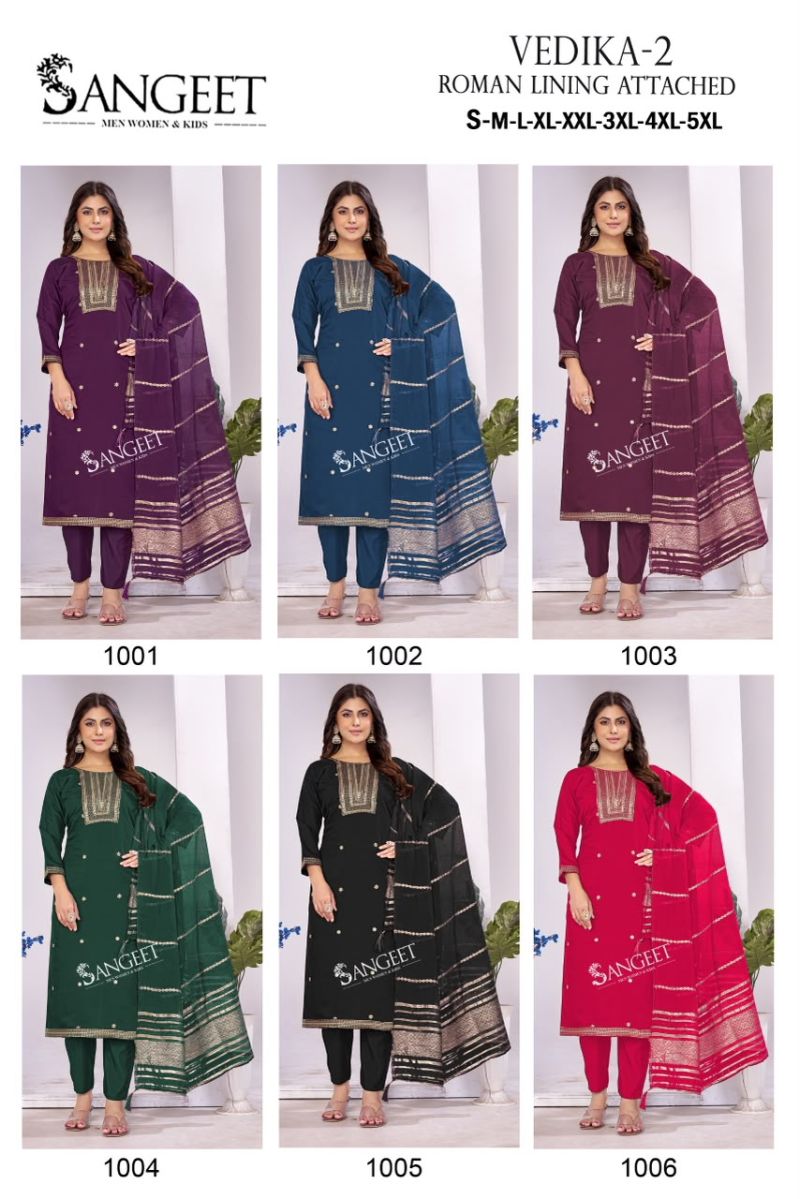Sangeet Vedika Vol 2 Roman Silk Sequence Worked Kurti Set Catalog — Wholesale Kurtis, Vardan Ethnic wholesale from Surat — view 11