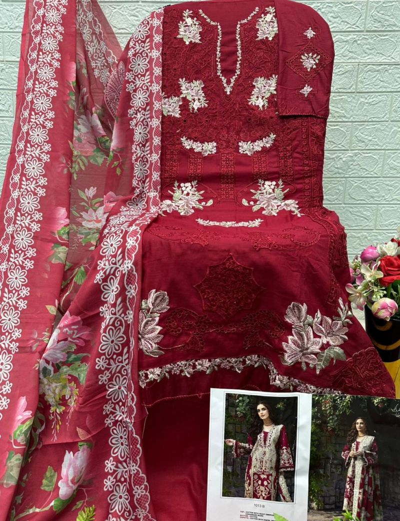 Saniya 1013 A To D Cotton Embroidered Salwar Kameez Catalog — Cotton Dress Material, Vardan Ethnic wholesale from Surat — view 7